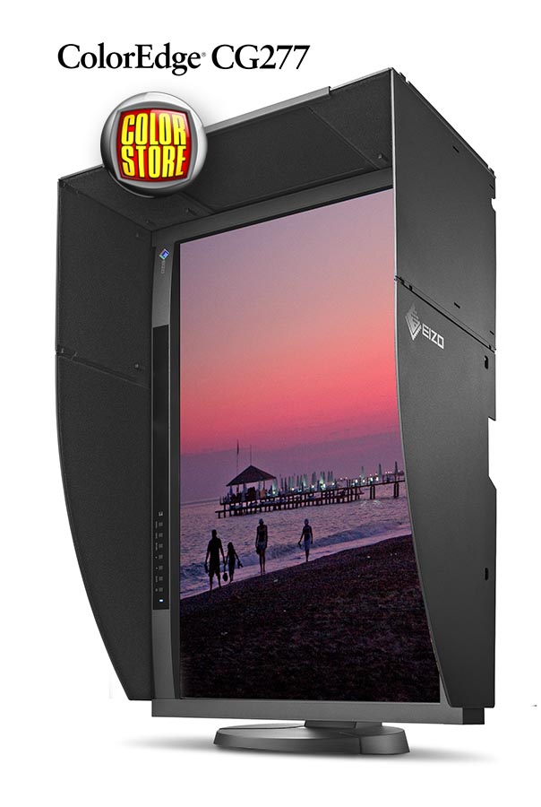 Kaptur monitora EIZO ColorEdge CG277 dostosowany jest również do pracy w trybie portretowym